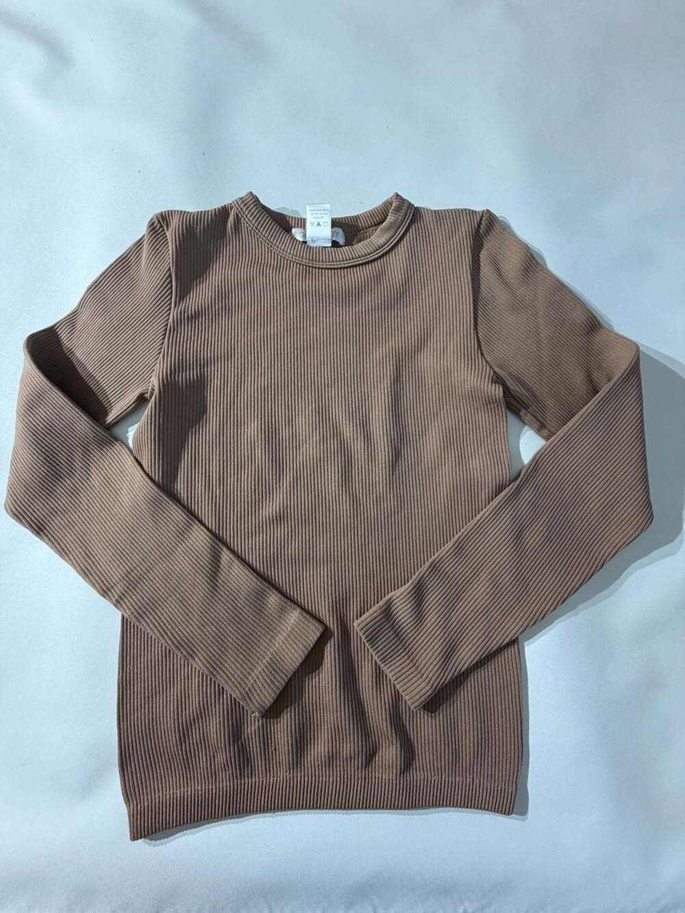 Soho Lady Brown Ribbed Long Sleeve Top Womens S/M